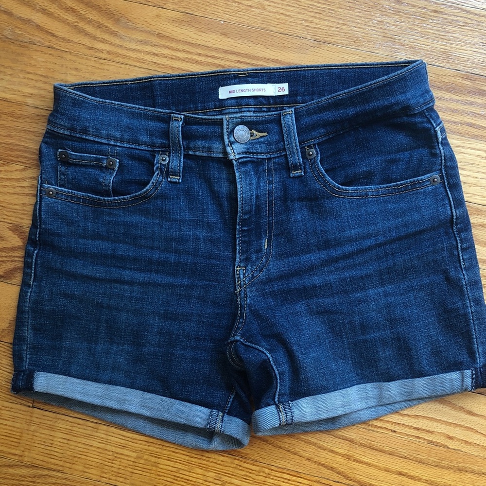 Levi’s Dark Blue Denim Mid-Length Shorts